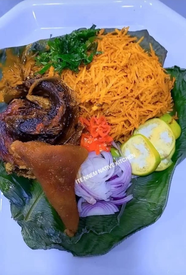Ofada Rice and assorted
