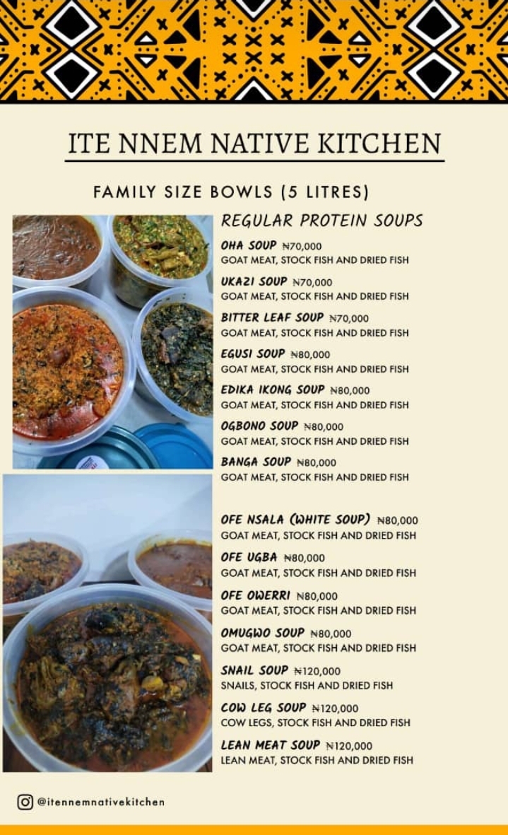Family Size Bowls (5 Litres) - Regular Protein Soups menu flyer